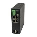 以太网供电 - PoE Hardened Unmanaged Switch, 4-port GE POE+, 2 SFP, 120W POE, 54VDC, - 40 - 75C
