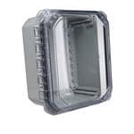 电气外壳 Clear Gray Hinged Cover IP68 NEMA 6P PC Enclosure with Adjustable panel height (11.04 X 9.04 X 4.22 In)