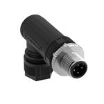环形公制连接器 Connector, Field Wireable, M12, 4-pin RA Male, 22 AWG 4-6mm Cable, Slide Lock