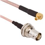 射频电缆组件 BNC Straight Bulkhead Jack IP67 to MMCX Right Angle Plug RG-316 50 Ohm 500 mm (19.68 Inches)