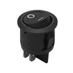 翘板开关 WS-RSTV 10A/250V cut-out oe20.2 mm ON-OFF DPST vertical quick connect curved black actuator black frame