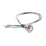 按钮开关 2A 48VDC, 300mm wire, Off-(On), Stainless Steel, Green Ring LED, IP65