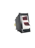 翘板开关 10A 250VAC, 15A 125VAC, 15-28VDC, Illuminated 2P, Black Actuator