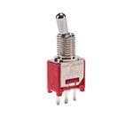 拨动开关 TOGGLE, 3A 120VAC/28VDC, SPDT On-On, Panel Mount PC Pin